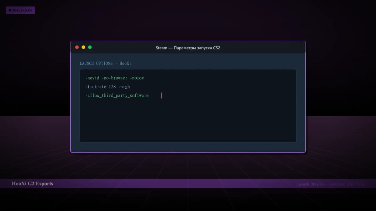 Конфиг HooXi в CS2 — launch options и autoexec.cfg