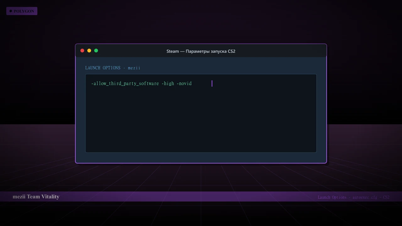 Конфиг mezii в CS2 — launch options и autoexec.cfg