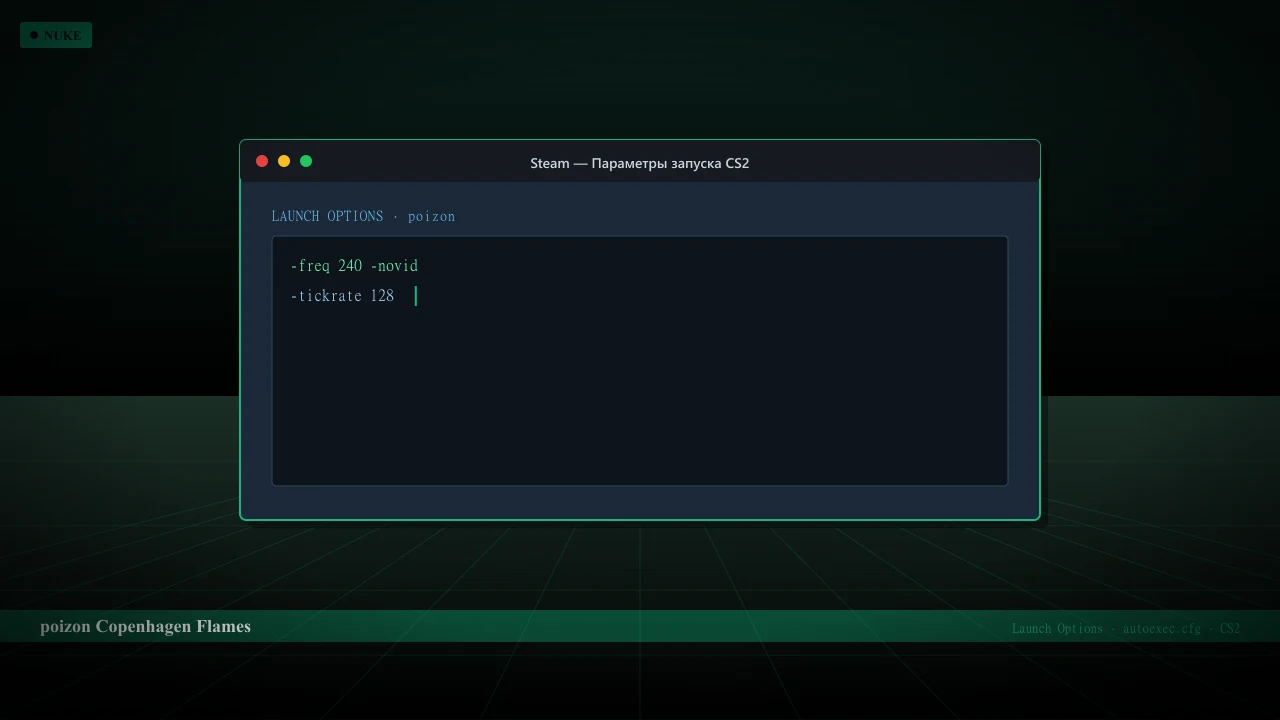 Конфиг poizon в CS2 — launch options и autoexec.cfg