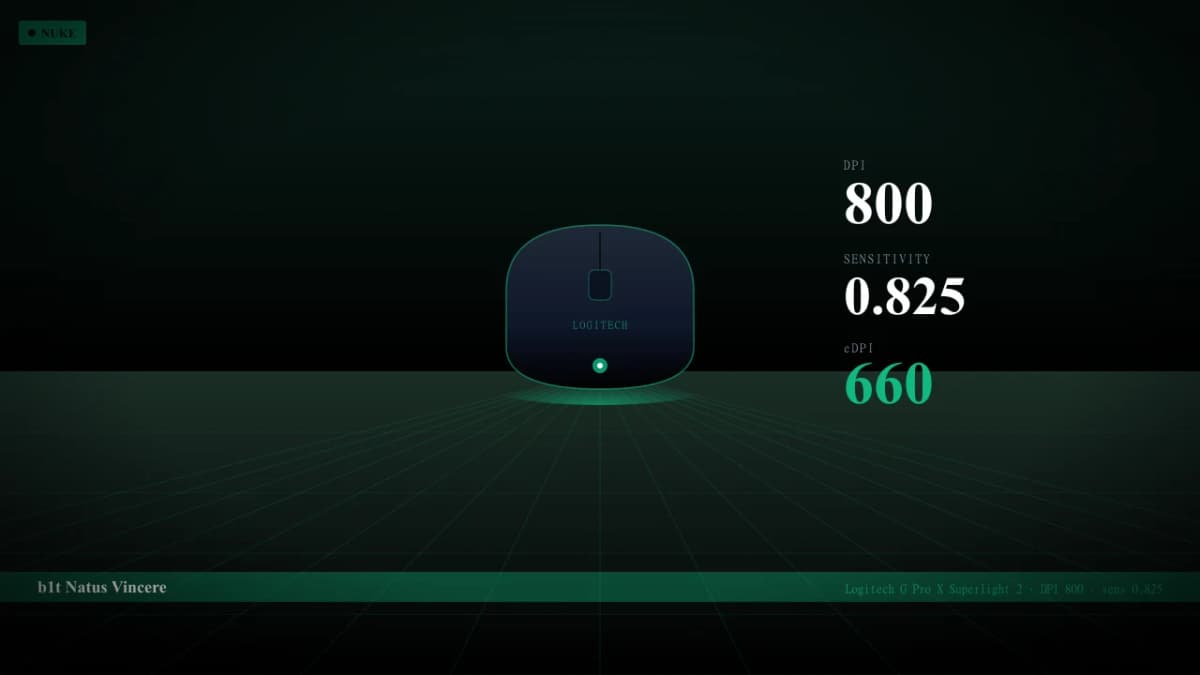 Мышь b1t в CS2 — Logitech G Pro X Superlight 2, DPI 800, sens 0.825