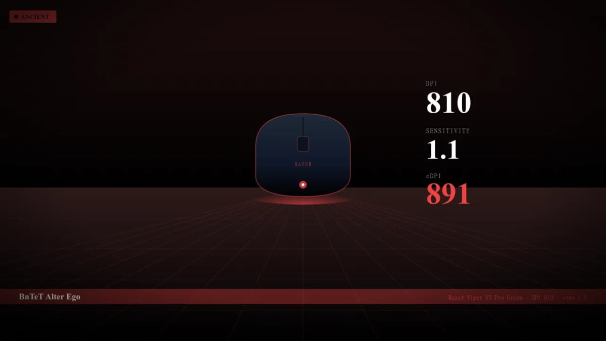 Мышь BnTeT в CS2 — Razer Viper V3 Pro Green, DPI 810, sens 1.1