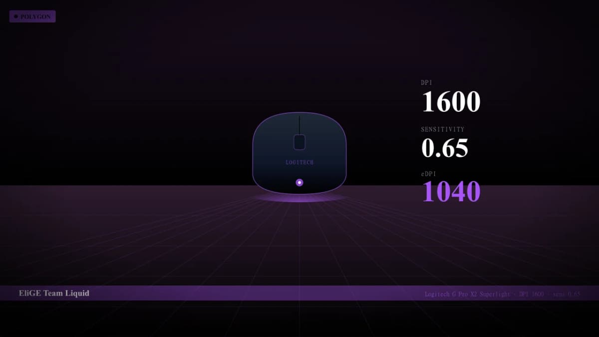Мышь EliGE в CS2 — Logitech G Pro X2 Superlight, DPI 1600, sens 0.65