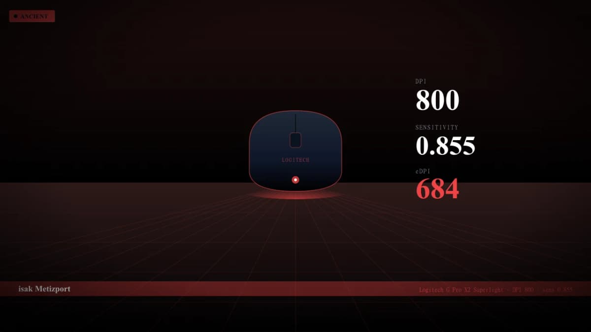 Мышь isak в CS2 — Logitech G Pro X2 Superlight, DPI 800, sens 0.855