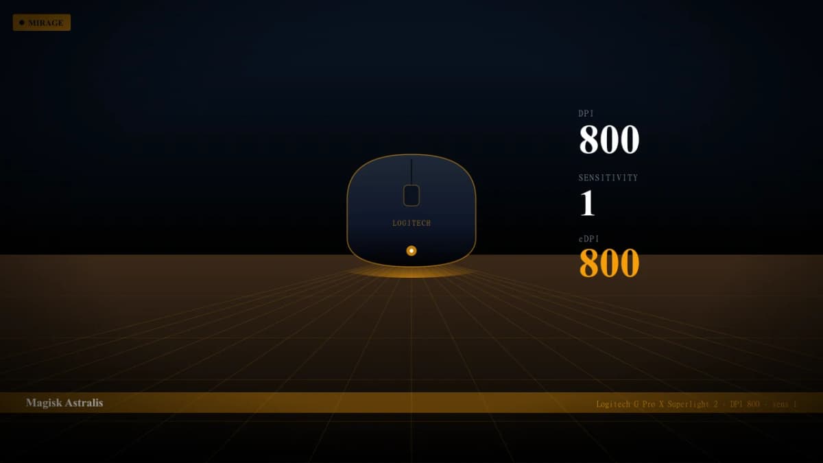 Мышь Magisk в CS2 — Logitech G Pro X Superlight 2, DPI 800, sens 1
