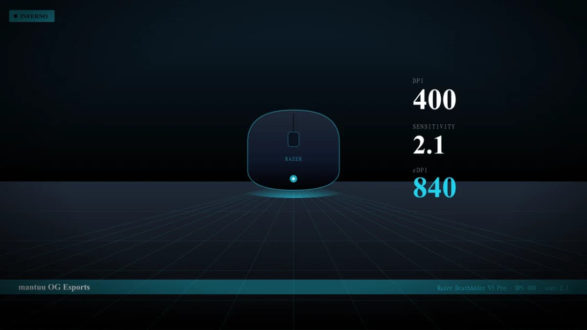 Мышь mantuu в CS2 — Razer DeathAdder V3 Pro, DPI 400, sens 2.1