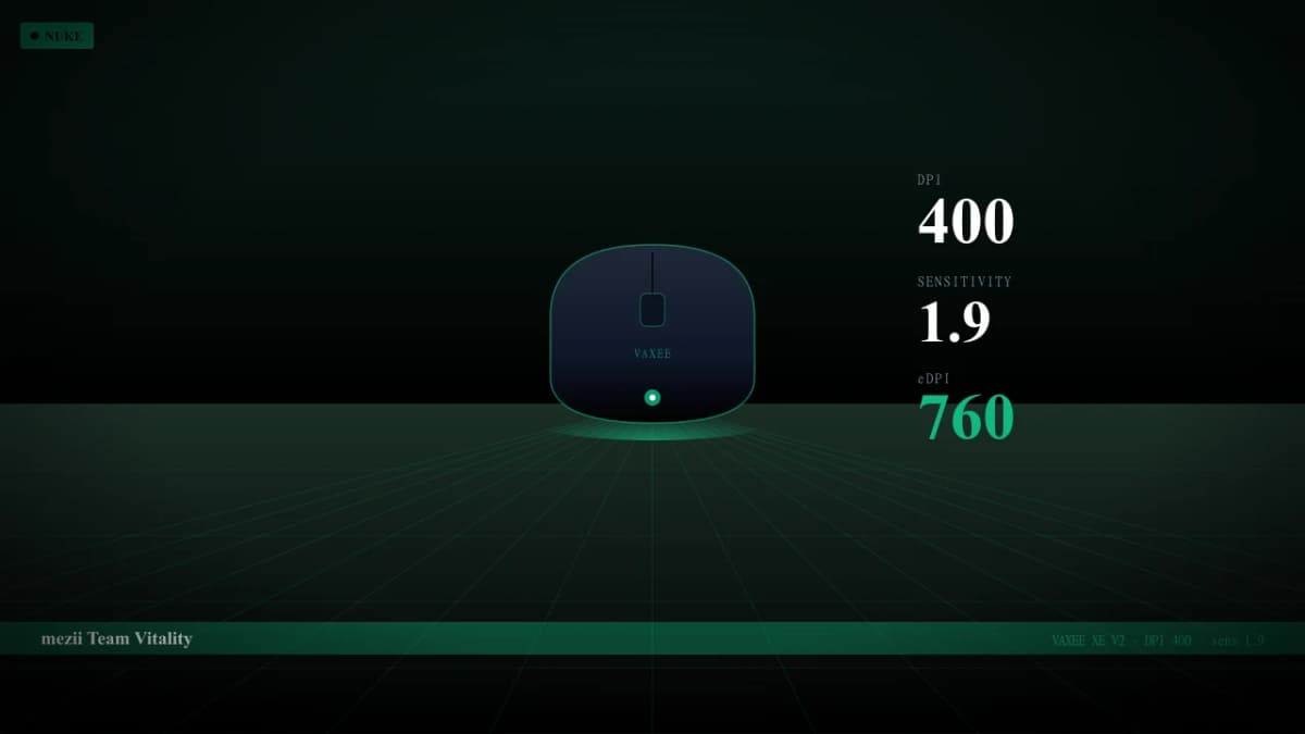 Мышь mezii в CS2 — VAXEE XE V2, DPI 400, sens 1.9