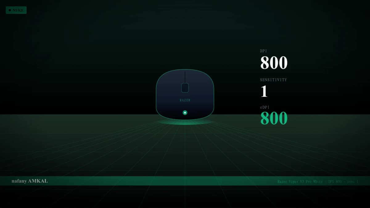 Мышь nafany в CS2 — Razer Viper V3 Pro White, DPI 800, sens 1