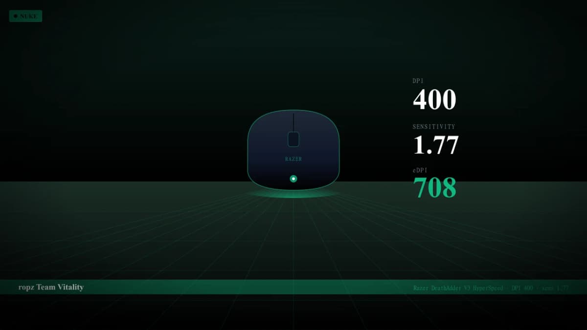 Мышь ropz в CS2 — Razer DeathAdder V3 HyperSpeed, DPI 400, sens 1.77