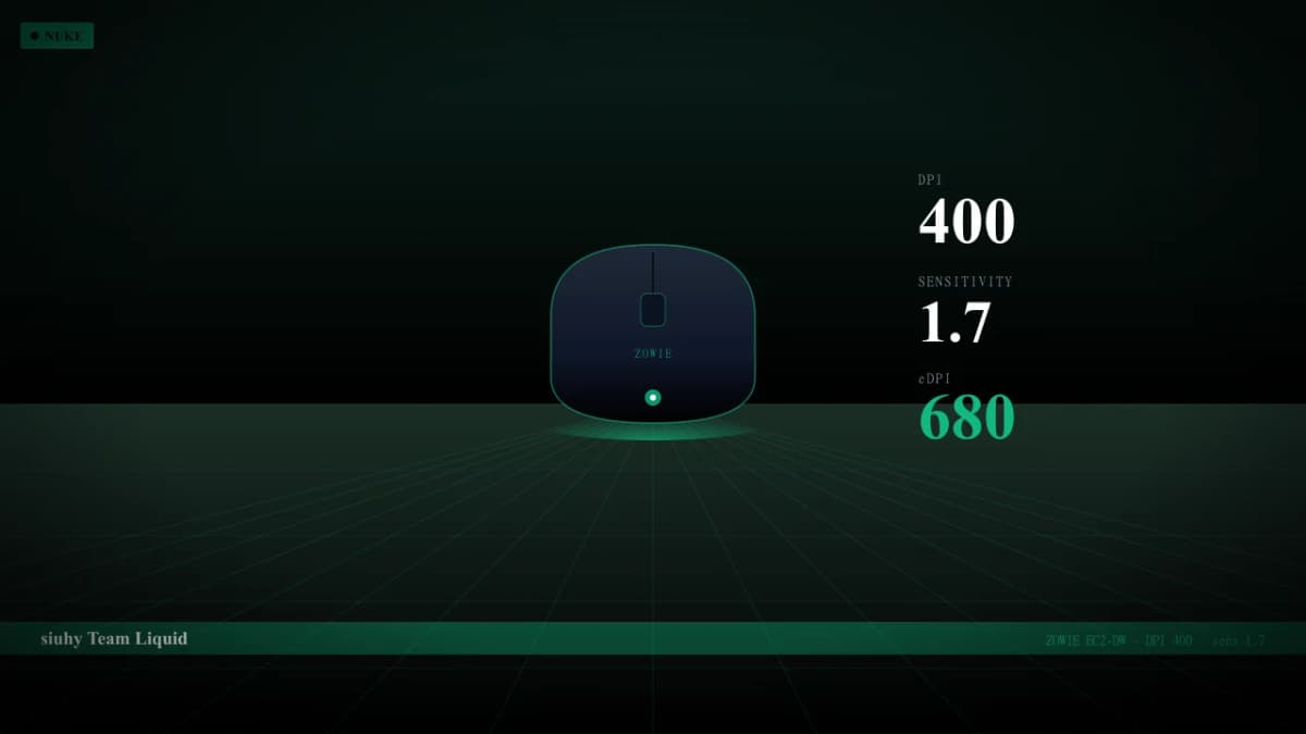 Мышь siuhy в CS2 — ZOWIE EC2-DW, DPI 400, sens 1.7