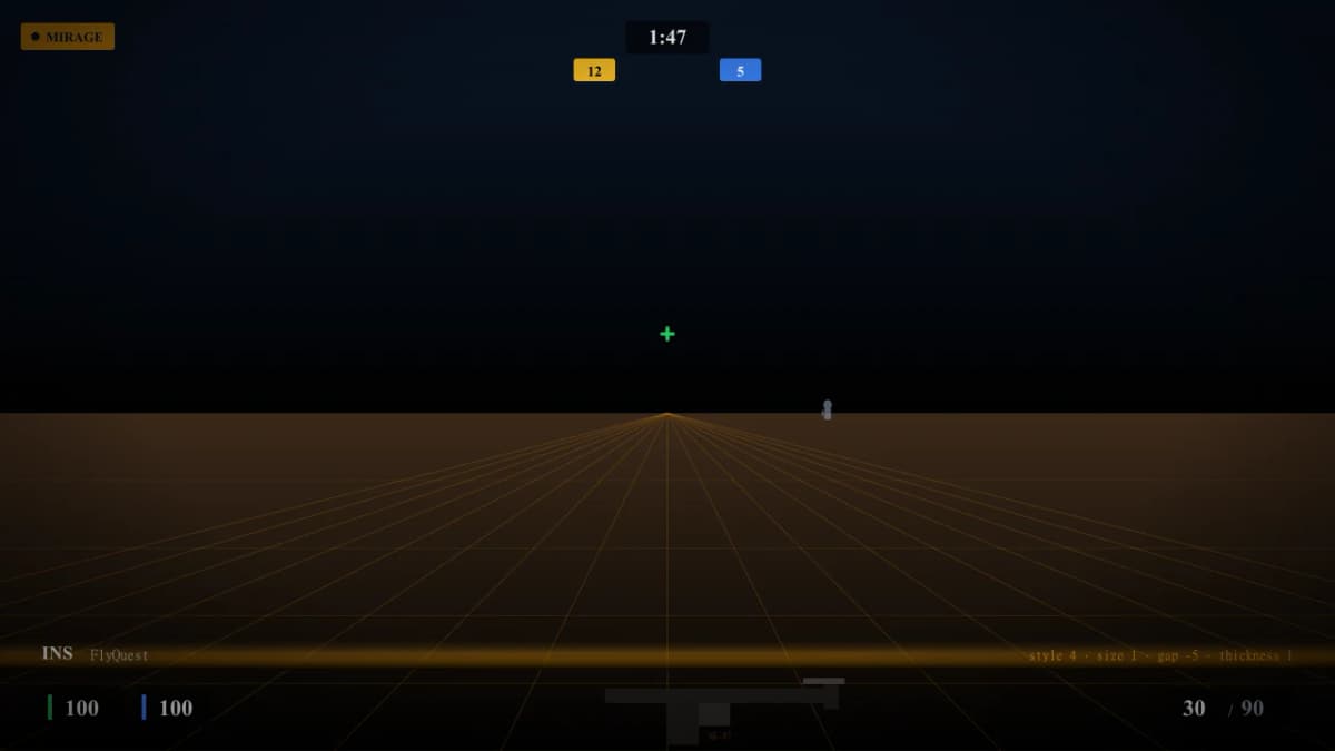 Прицел INS в CS2 — превью настроек игрока FlyQuest