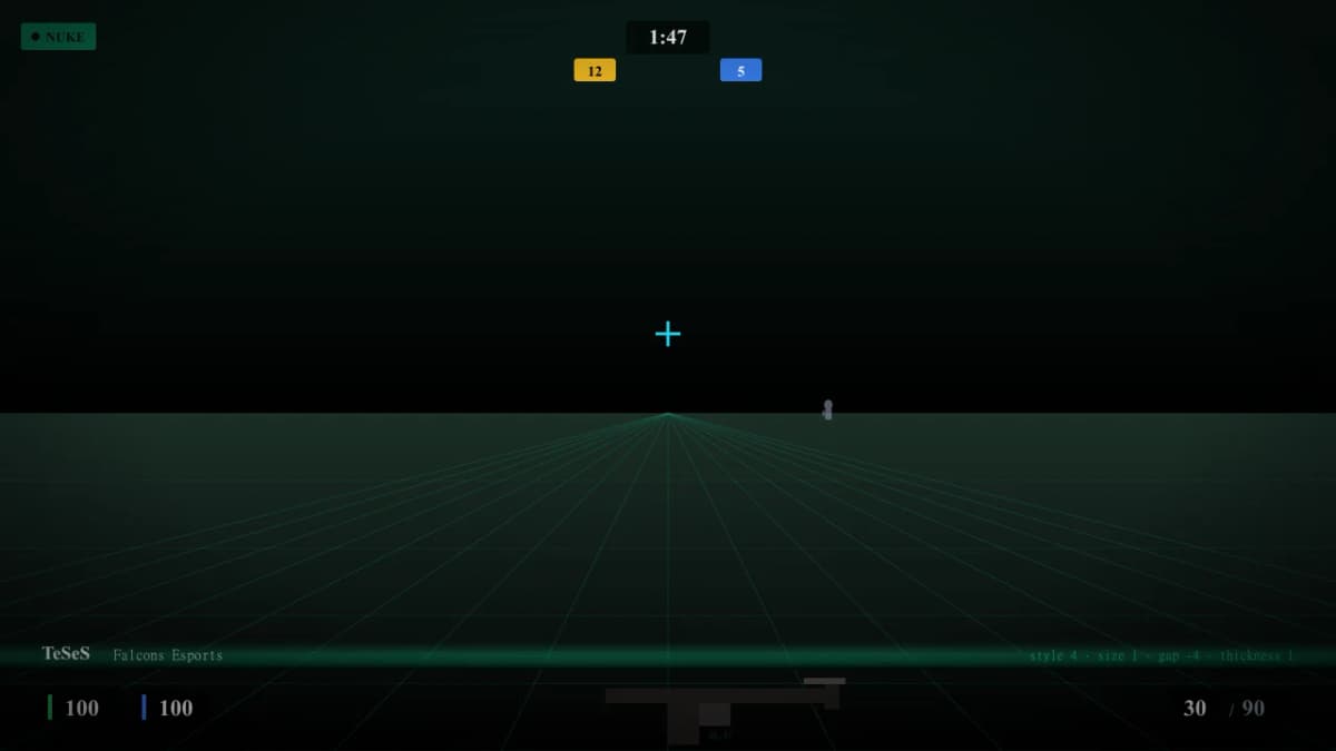 Прицел TeSeS в CS2 — превью настроек игрока Falcons Esports