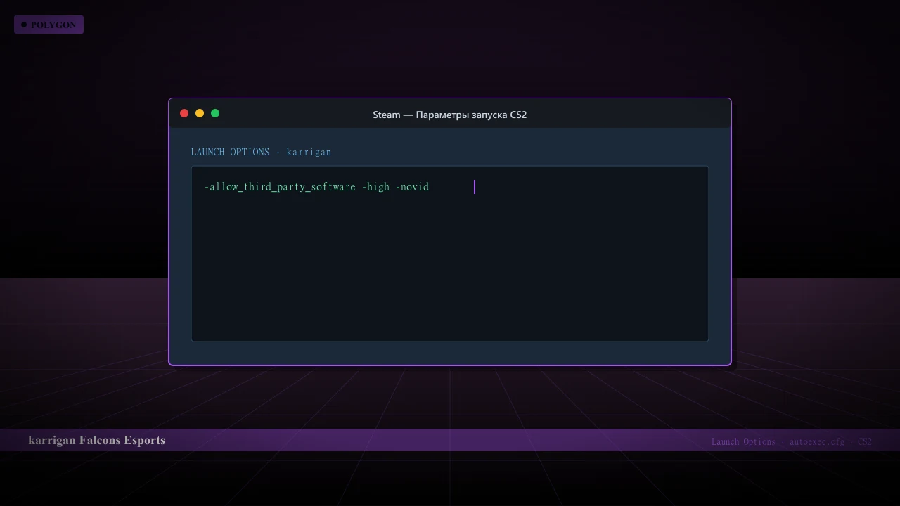 Конфиг karrigan в CS2 — launch options и autoexec.cfg