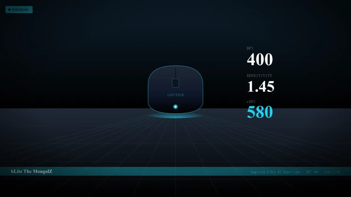 Мышь bLitz в CS2 — Logitech G Pro X2 Superlight, DPI 400, sens 1.45