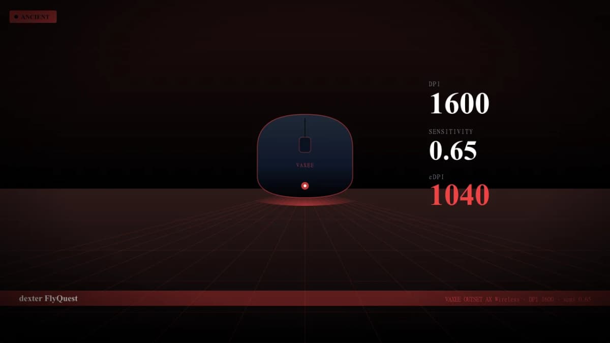 Мышь dexter в CS2 — VAXEE OUTSET AX Wireless, DPI 1600, sens 0.65