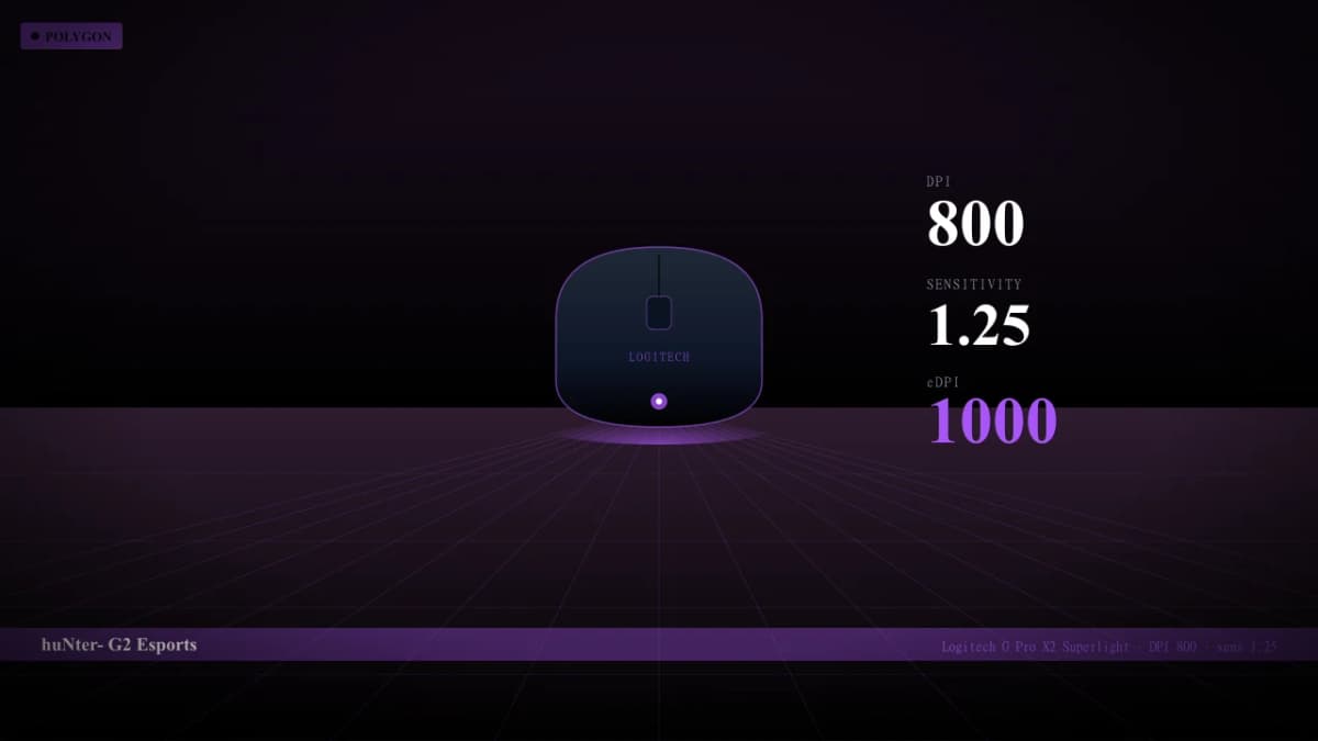 Мышь huNter- в CS2 — Logitech G Pro X2 Superlight, DPI 800, sens 1.25
