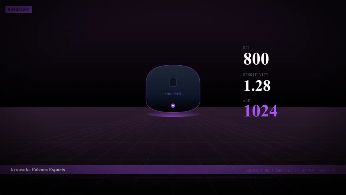 Мышь kyousuke в CS2 — Logitech G Pro X Superlight 2, DPI 800, sens 1.28