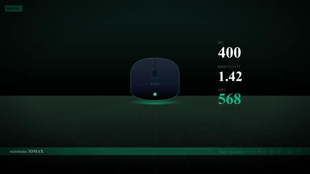 Мышь misutaaa в CS2 — Razer DeathAdder V3 Pro White, DPI 400, sens 1.42