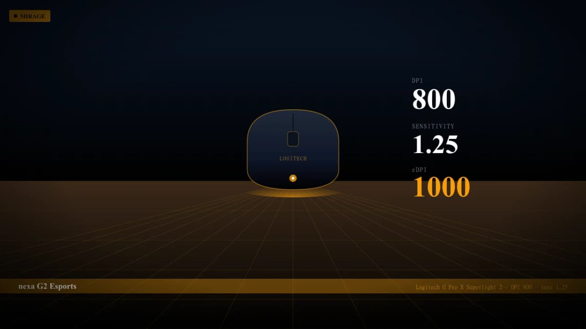 Мышь nexa в CS2 — Logitech G Pro X Superlight 2, DPI 800, sens 1.25