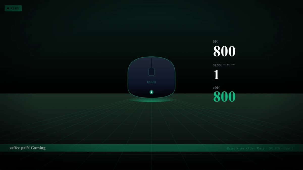 Мышь saffee в CS2 — Razer Viper V3 Pro White, DPI 800, sens 1