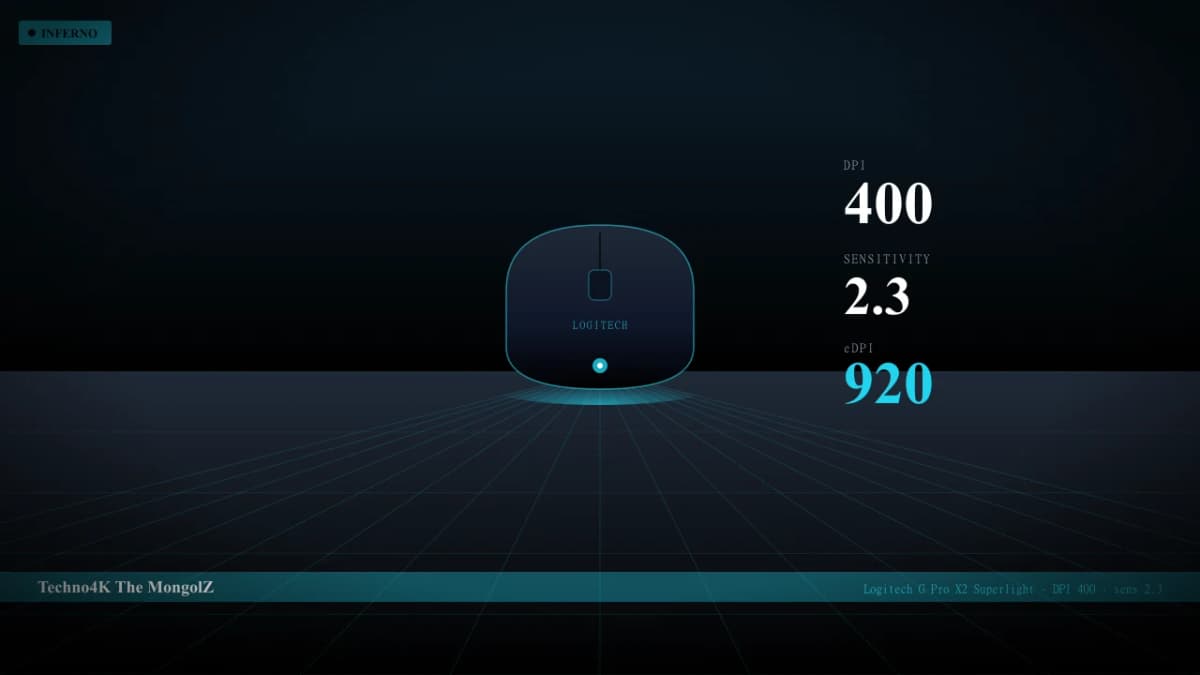 Мышь Techno4K в CS2 — Logitech G Pro X2 Superlight, DPI 400, sens 2.3