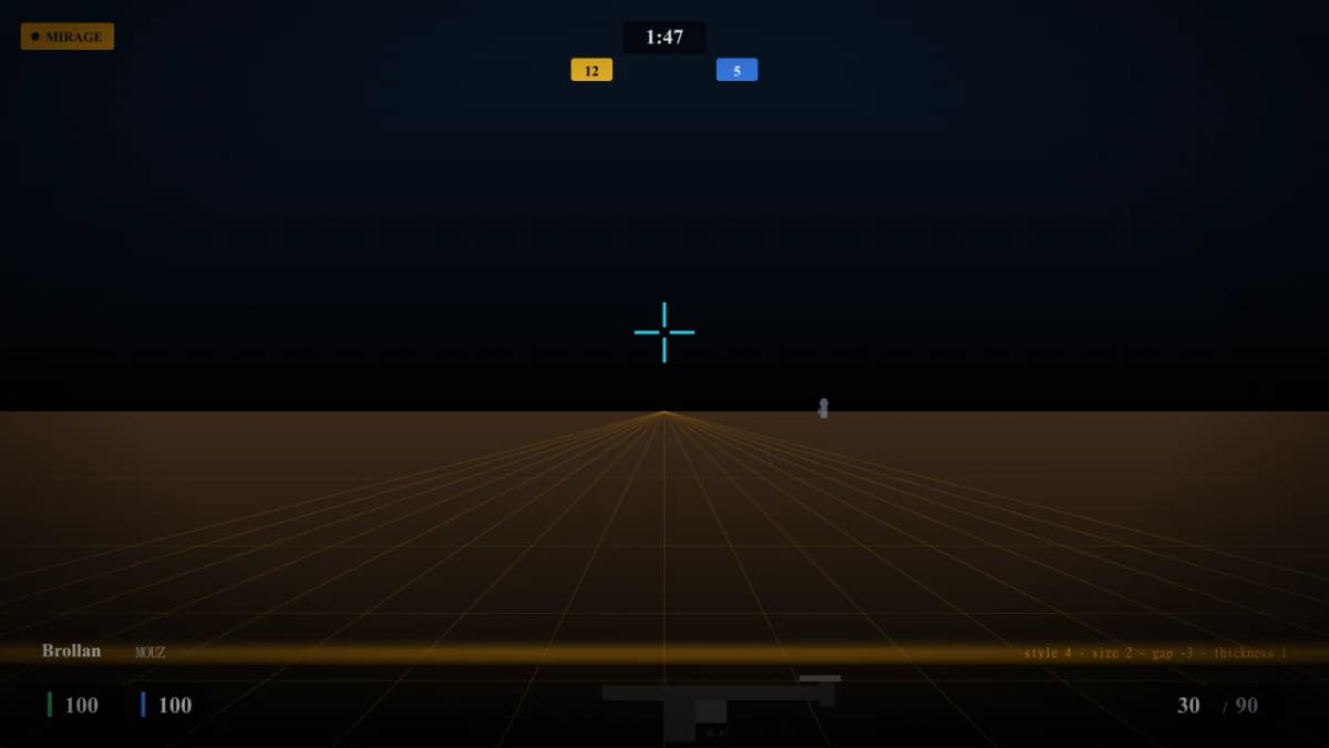 Прицел Brollan в CS2 — превью настроек игрока MOUZ
