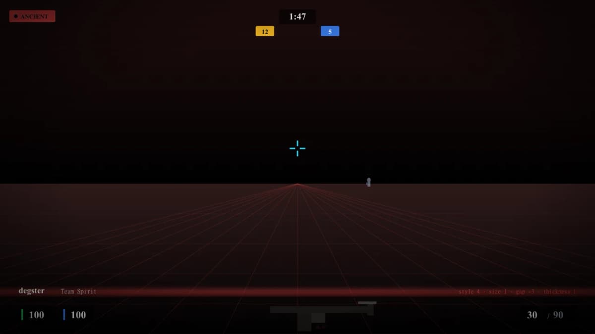 Прицел degster в CS2 — превью настроек игрока Team Spirit
