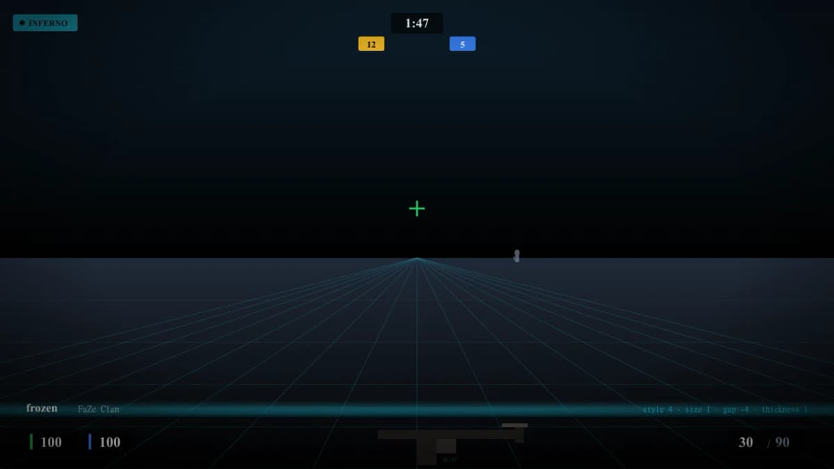 Прицел frozen в CS2 — превью настроек игрока FaZe Clan