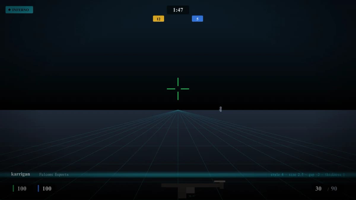 Прицел karrigan в CS2 — превью настроек игрока Falcons Esports