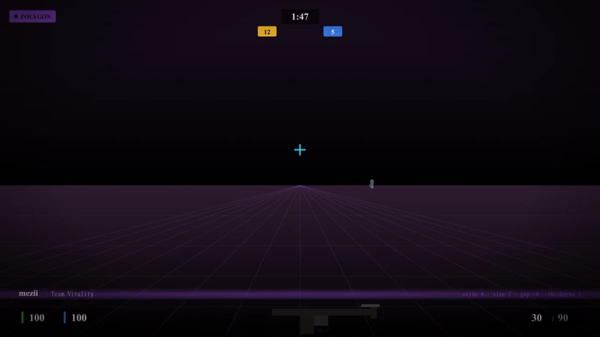 Прицел mezii в CS2 — превью настроек игрока Team Vitality