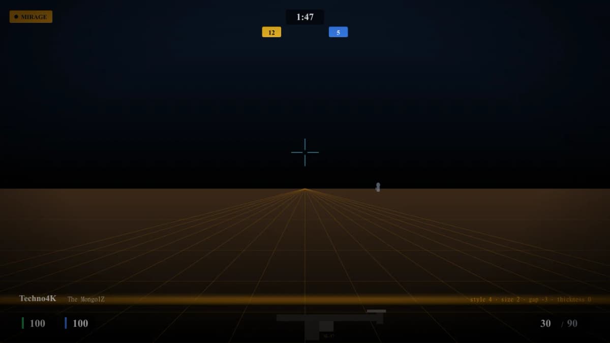 Прицел Techno4K в CS2 — превью настроек игрока The MongolZ