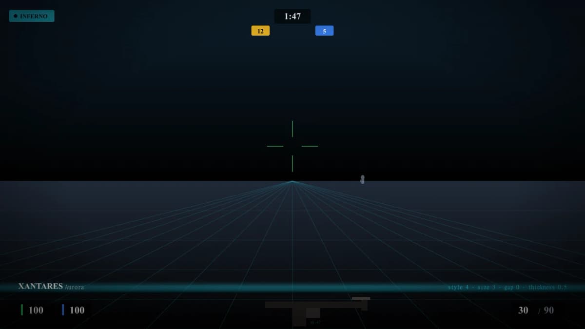 Прицел XANTARES в CS2 — превью настроек игрока Aurora