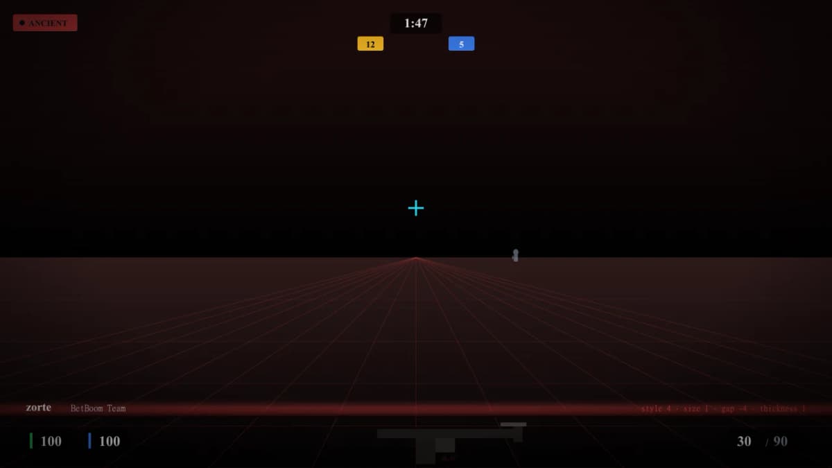 Прицел zorte в CS2 — превью настроек игрока BetBoom Team