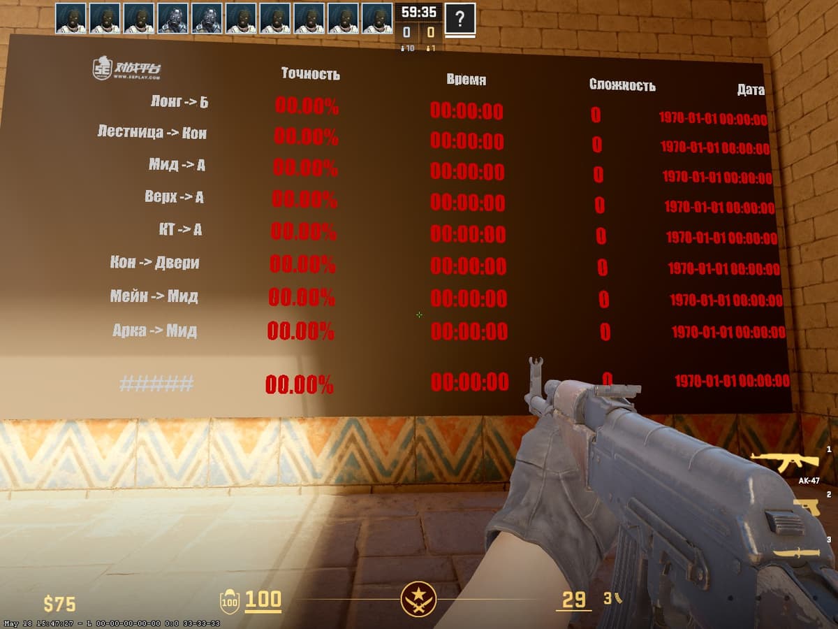Статистика 5E_Prac_Anubis_Prefire CS2 — точность и хедшоты по углам Anubis