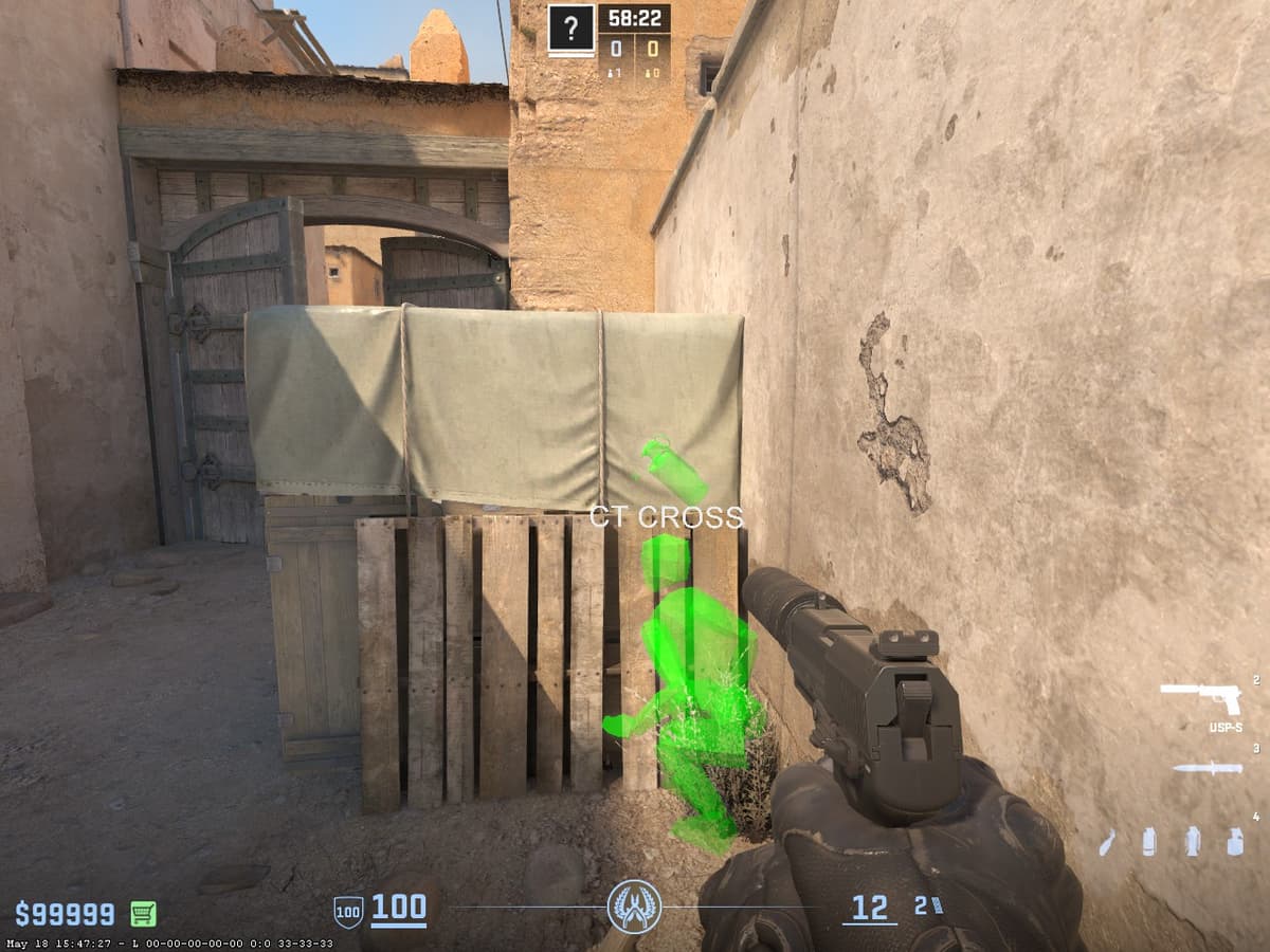 Smoke mid to B на Dust 2 Utility — раскидка гранаты для перехода с mid на B-site CS2